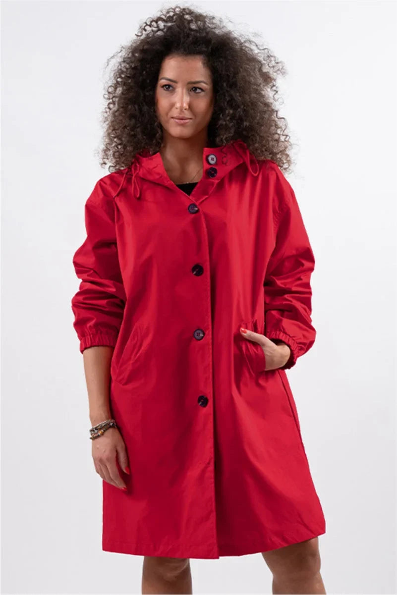 Oversized water-resistant windbreaker