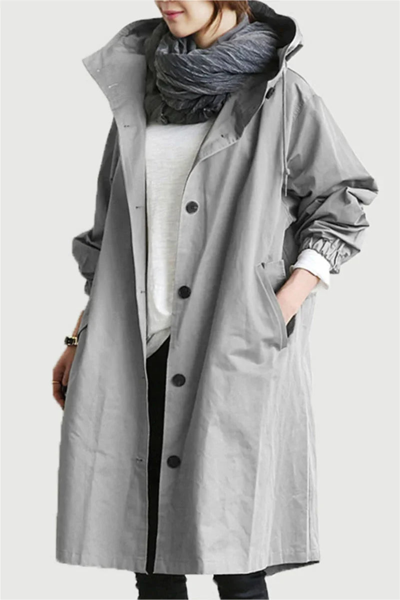 Oversized water-resistant windbreaker