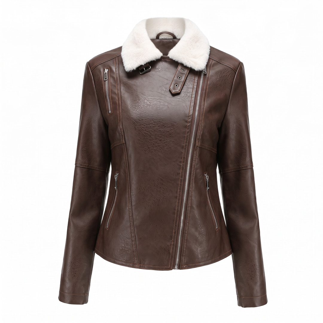 Women's Genuine Leather Jacket - Larkspur