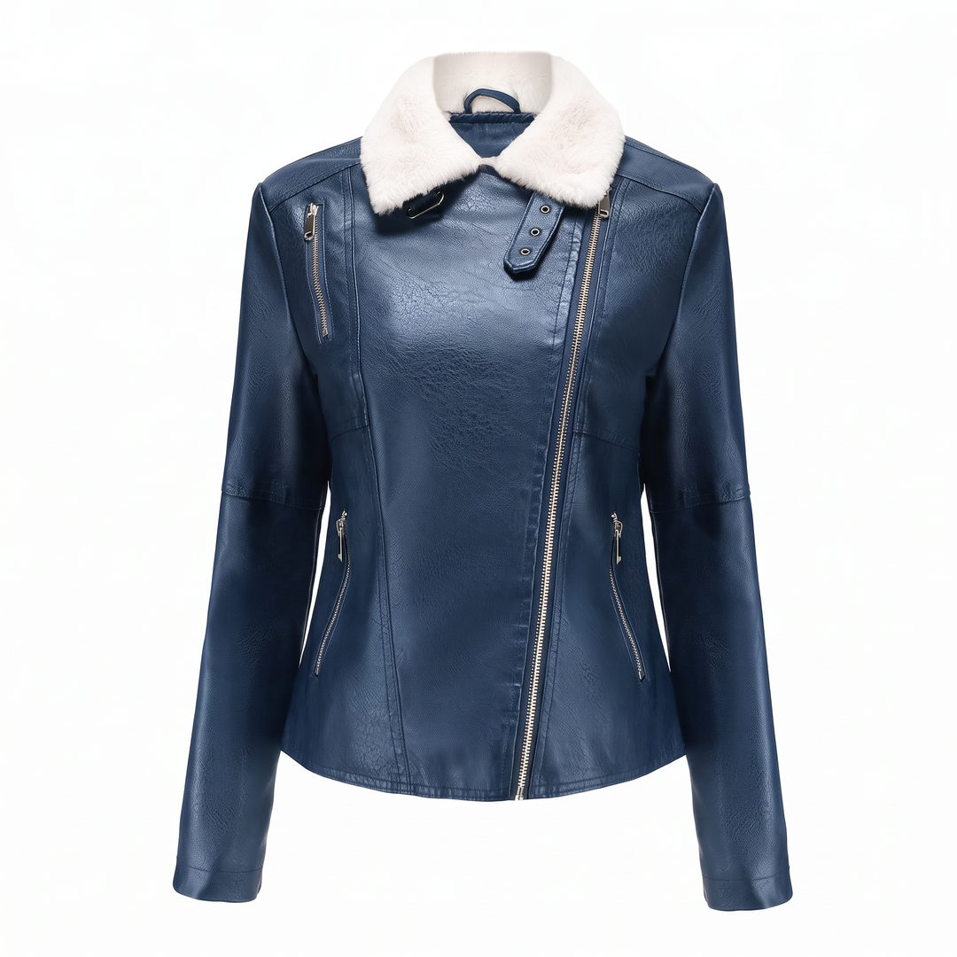 Women's Genuine Leather Jacket - Larkspur