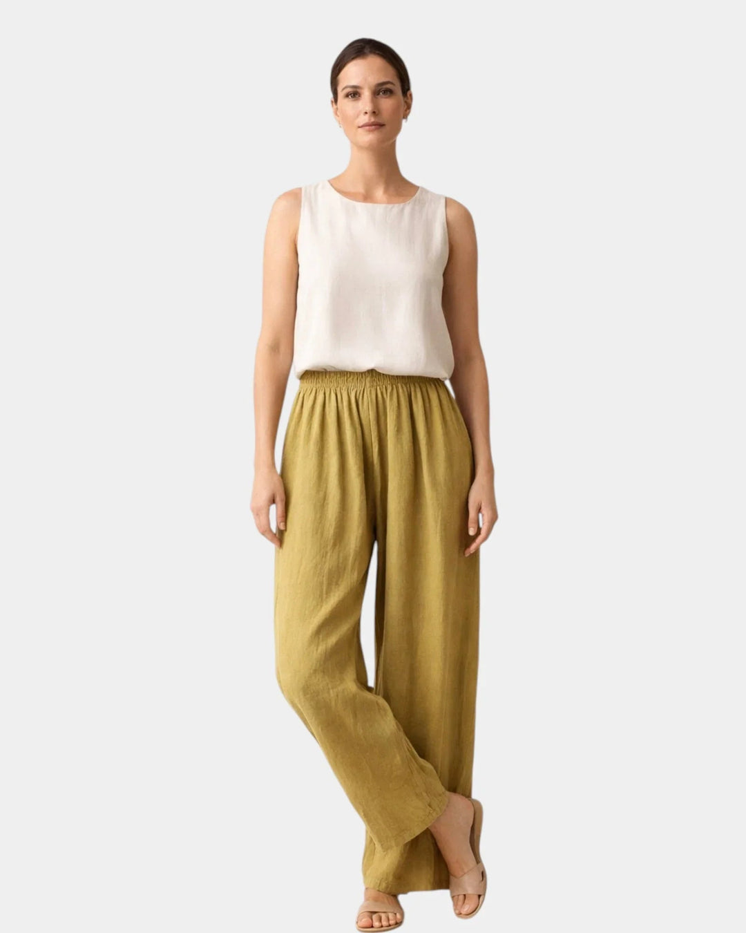 Pantaloni in Cotone e Lino Alix – foto 2