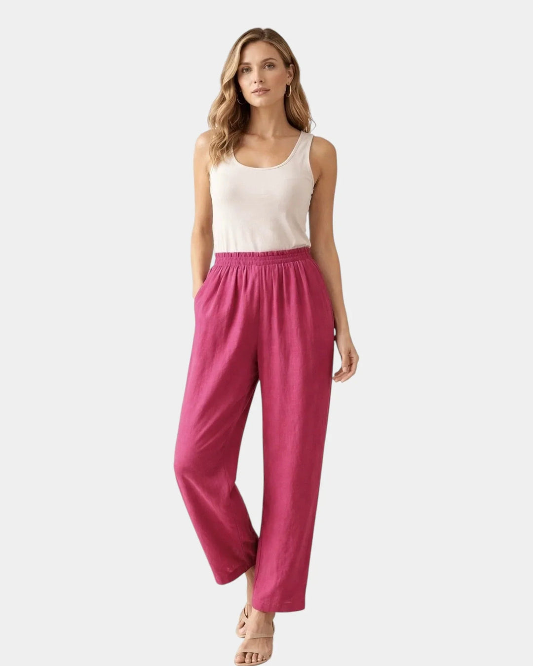 Pantaloni in Cotone e Lino Alix – foto 4