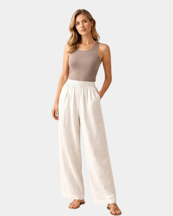 Pantaloni in Cotone e Lino Alix – foto 5