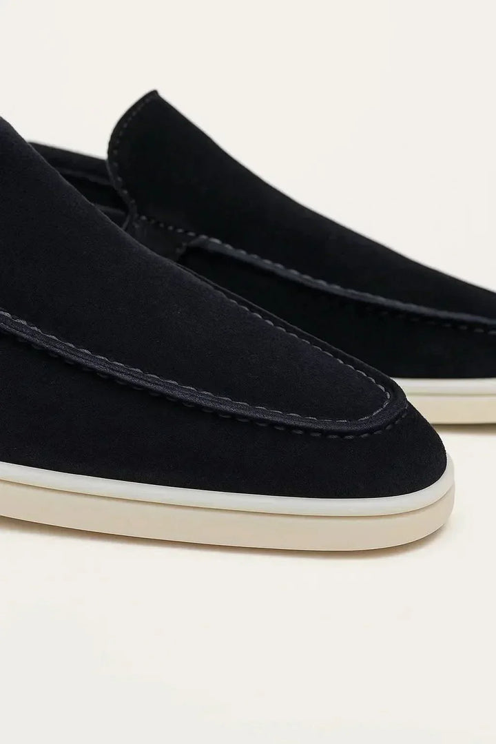 Mocassino Classico in Pelle Scamosciata Blu Navy